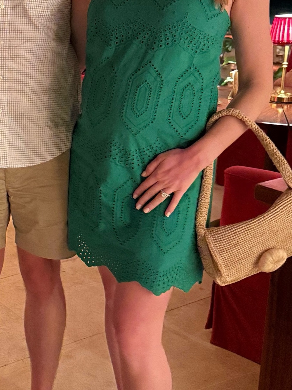 Tuckernuck - Hyancith House Green Eyelet Sleeveless Shift Dress - M